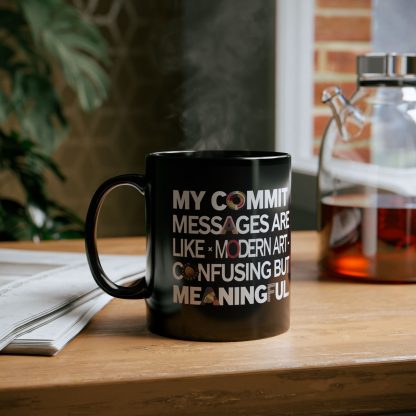 Black Commit Mug for Programmers (11oz, 15oz) - Image 2