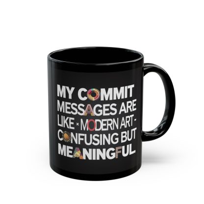 Black Commit Mug for Programmers (11oz, 15oz)