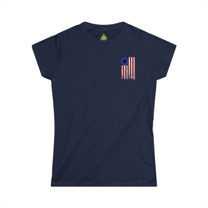 Betsy Ross Flag Women's Softstyle Tee - Image 10