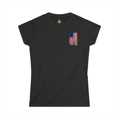 Betsy Ross Flag Women's Softstyle Tee - Image 7