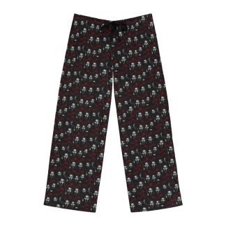 Men's Halloween pajama pants featuring an all-over Ghostface print. Made from 100% polyester jersey knit fabric, these pants offer a silky smooth feel with a relaxed fit for ultimate comfort. The back elastic waistband and black drawstring tie ensure an adjustable fit, making them perfect for lounging during horror movie marathons. The Ghostface design adds a spooky touch, ideal for any Halloween fan who loves scary movies and comfort.