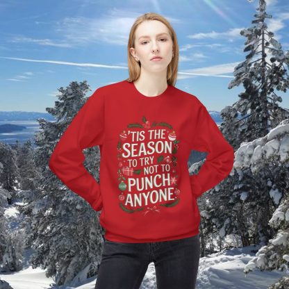 Holiday Spirit: 50% Cheer, 50% Self-Control Sweatshirt - Image 3