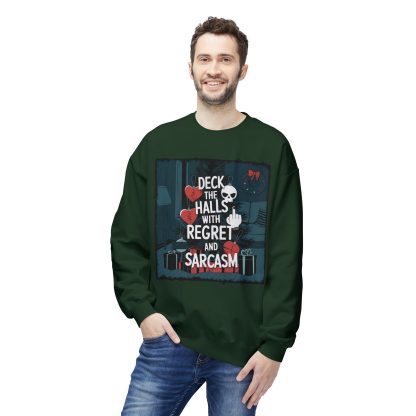 Tinsel, Tears, and Sarcasm: The Deck the Halls with Regret Holiday Sweatshirt - Image 12