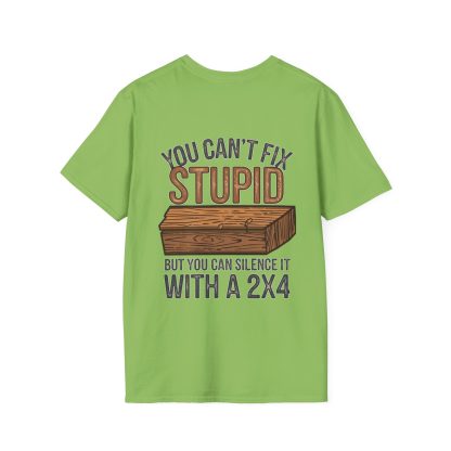 Silence Solution: When Words Fail, 2x4 Prevails T-Shirt - Image 25