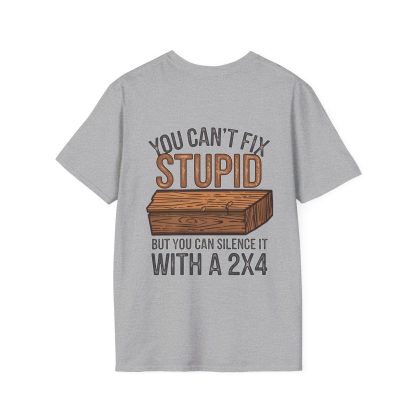 Silence Solution: When Words Fail, 2x4 Prevails T-Shirt - Image 9