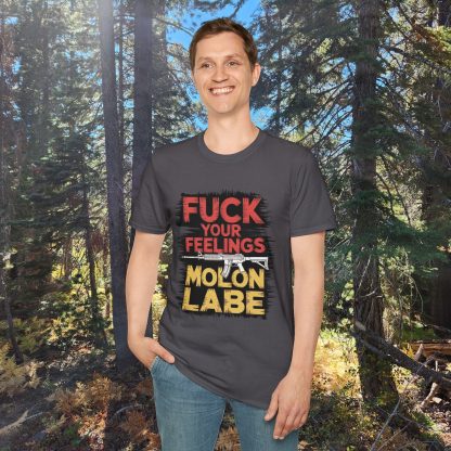 Stand Tall, Speak Loud: The 'Fuck Your Feelings – Molon Labe Unisex Tee - Image 4