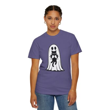 Ghost and Black Cat T-Shirt, Comfort Colors Tee, Perfect for Halloween and Cat Lovers and Anyone Who Loves to Show Off their Cute Kitty - Image 25