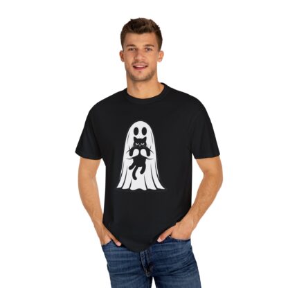 Ghost and Black Cat T-Shirt, Comfort Colors Tee, Perfect for Halloween and Cat Lovers and Anyone Who Loves to Show Off their Cute Kitty - Image 20