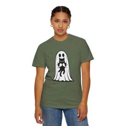 Ghost and Black Cat T-Shirt, Comfort Colors Tee, Perfect for Halloween and Cat Lovers and Anyone Who Loves to Show Off their Cute Kitty - Image 17
