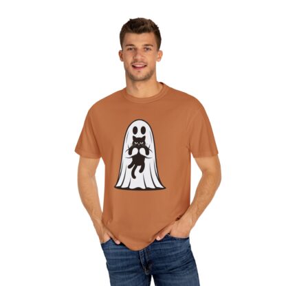 Ghost and Black Cat T-Shirt, Comfort Colors Tee, Perfect for Halloween and Cat Lovers and Anyone Who Loves to Show Off their Cute Kitty - Image 8