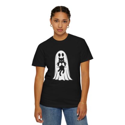 Ghost and Black Cat T-Shirt, Comfort Colors Tee, Perfect for Halloween and Cat Lovers and Anyone Who Loves to Show Off their Cute Kitty - Image 21