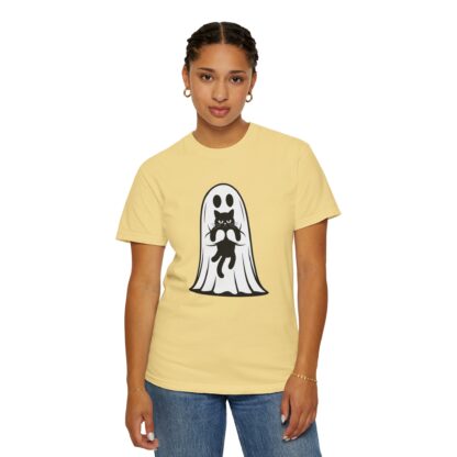 Ghost and Black Cat T-Shirt, Comfort Colors Tee, Perfect for Halloween and Cat Lovers and Anyone Who Loves to Show Off their Cute Kitty - Image 13