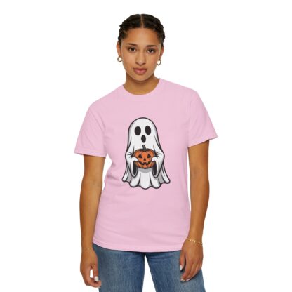 Ghost and Jack-O-Lantern Comfort Colors T-Shirt, Perfect for Teachers, Halloween Lovers, Parents of Little Ghosts and Ghouls Trick or Treat - Image 5