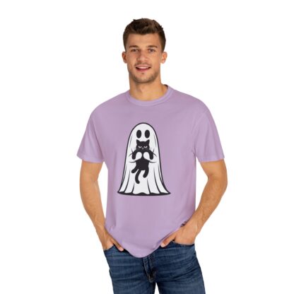 Ghost and Black Cat T-Shirt, Comfort Colors Tee, Perfect for Halloween and Cat Lovers and Anyone Who Loves to Show Off their Cute Kitty - Image 28