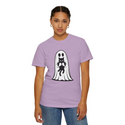 Ghost and Black Cat T-Shirt, Comfort Colors Tee, Perfect for Halloween and Cat Lovers and Anyone Who Loves to Show Off their Cute Kitty - Image 29