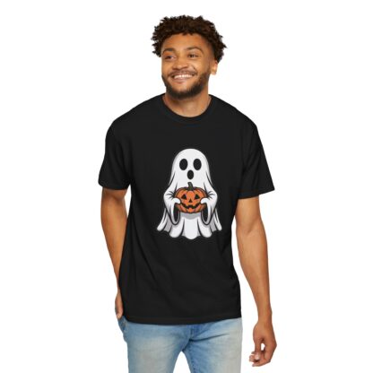Ghost and Jack-O-Lantern Comfort Colors T-Shirt, Perfect for Teachers, Halloween Lovers, Parents of Little Ghosts and Ghouls Trick or Treat - Image 2