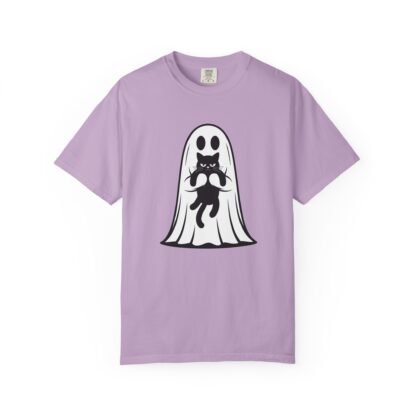 Ghost and Black Cat T-Shirt, Comfort Colors Tee, Perfect for Halloween and Cat Lovers and Anyone Who Loves to Show Off their Cute Kitty - Image 26