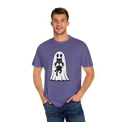 Ghost and Black Cat T-Shirt, Comfort Colors Tee, Perfect for Halloween and Cat Lovers and Anyone Who Loves to Show Off their Cute Kitty - Image 24