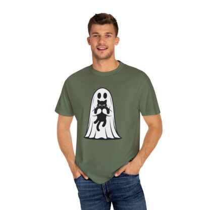 Ghost and Black Cat T-Shirt, Comfort Colors Tee, Perfect for Halloween and Cat Lovers and Anyone Who Loves to Show Off their Cute Kitty - Image 16