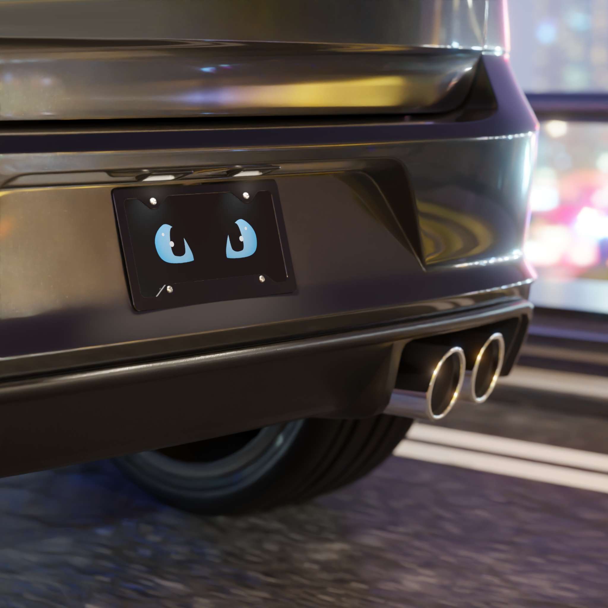 Blue Dragon Eyes Vanity License Plate, Perfect Gift for those who Love to the Look of Piercing Light Blue Eyes Staring Back at Them