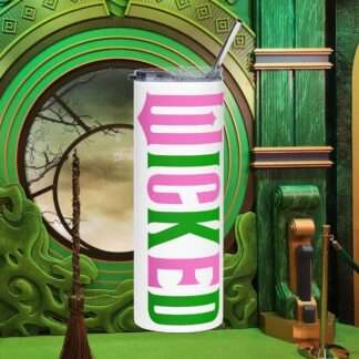 Wicked 20oz Tumbler Stainless Steel - Sip in Style - Available in White or Black! Wicked for Good Movie Lovers